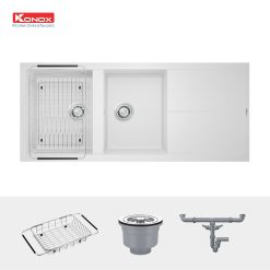 Chậu rửa bát Granite Sink Livello Smart 1160 – White Silver