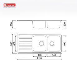 Alternative view of Chậu rửa bát European sink Artusi KS11650 1D – Bàn trái