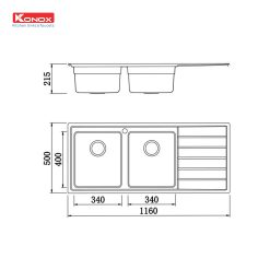 Alternative view of Chậu rửa bát European sink Premium KS11650 2B – Bàn phải