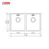 Chậu rửa bát Undermount Sink Cube 7544DU Chậu rửa bát Undermount Sink Cube 7544DU