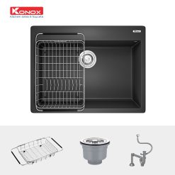 Chậu rửa bát Granite Sink Ruvita 680 – Black