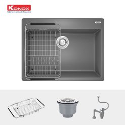 Chậu rửa bát Granite Sink Ruvita 680 – Grey