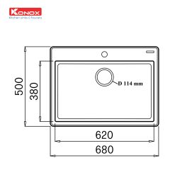 Alternative view of Chậu rửa bát Granite Sink Ruvita 680 – White Silver