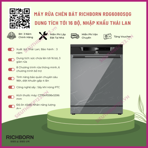 MÁY RỬA BÁT RICHBORN RDG6080SQG