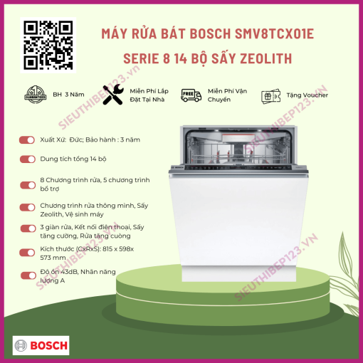 MÁY RỬA BÁT BOSCH SMV8TCX01E