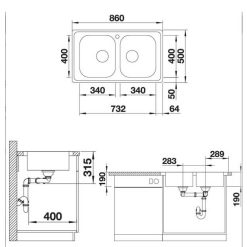 CHẬU RỬA CHÉN BÁT BLANCO DINAS 8