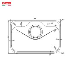 Chậu rửa bát Konox Nhật TARI 7851SR Basic Chống Xước