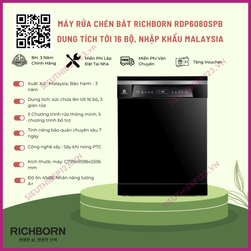 MÁY RỬA BÁT RICHBORN RDP6080SPB