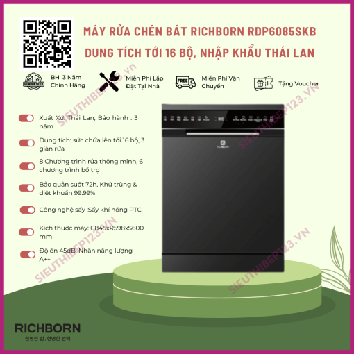 MÁY RỬA BÁT RICHBORN RDP6085SKB