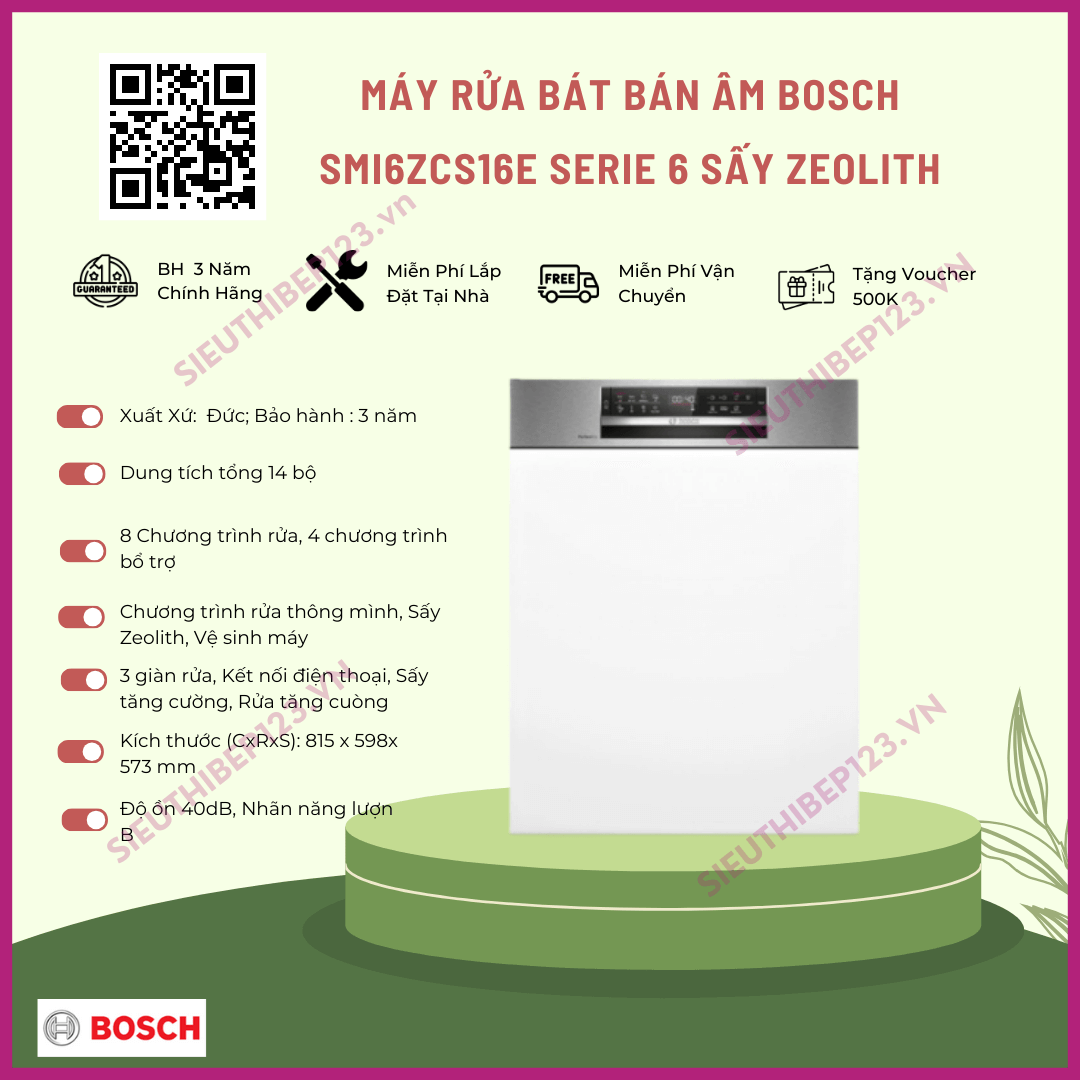 TOP MÁY RỬA BÁT BOSCH SERIE 6 CÓ SẤY ZEOLITH TỐT NHẤT 2024