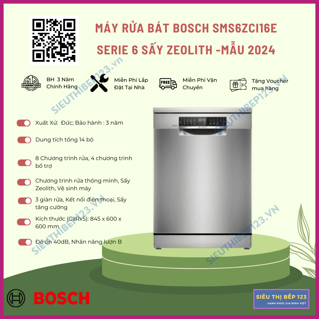 TOP MÁY RỬA BÁT BOSCH SERIE 6 CÓ SẤY ZEOLITH TỐT NHẤT 2024