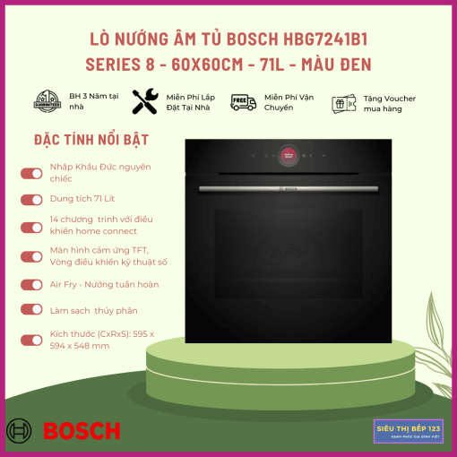 Lò nướng Bosch HBG7241B1 Series 8 - Mẫu 2024