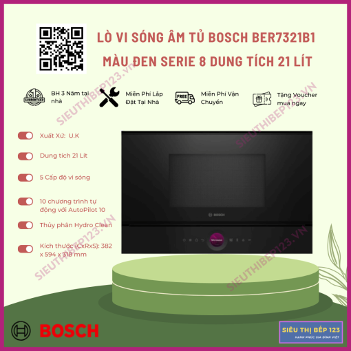 LÒ VI SÓNG BOSCH BER7321B1 SERIE 8 MẪU 2025