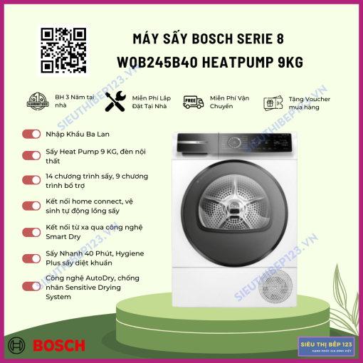 Máy Sấy Bơm Nhiệt Bosch WQB245B40-001