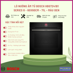 LÒ NƯỚNG BOSCH HBG7741B1 SERIE 8 NHIỆT PHÂN 71 LÍT MÀU ĐEN