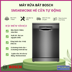 MÁY RỬA BÁT BOSCH SMS4EMC06E SERIE 4 VỚI 14 BỘ