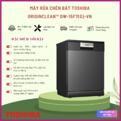Máy rửa chén bát độc lập Toshiba DW-15F7(G)-VN