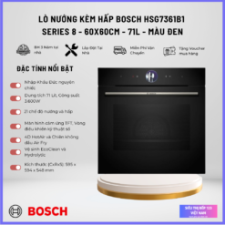 Lò nướng kèm hấp Bosch HSG7361B1 Series 8 âm tủ