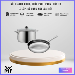 Bộ nồi WMF Diadem Plus 2 món kèm chảo thép WMF 24cm