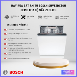 Máy rửa bát Bosch SMV8ZDX86M Series 8