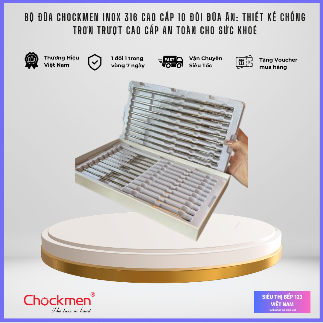 HỘP 10 ĐÔI ĐŨA INOX 316 CHOCKMEN S205 - C59 HỘP 10 ĐÔI ĐŨA INOX 316 CHOCKMEN S205 - C59